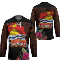 Kiribati Flag and Fireworks Hockey Jersey First Place Welcome the New Year - Polynesian Pride