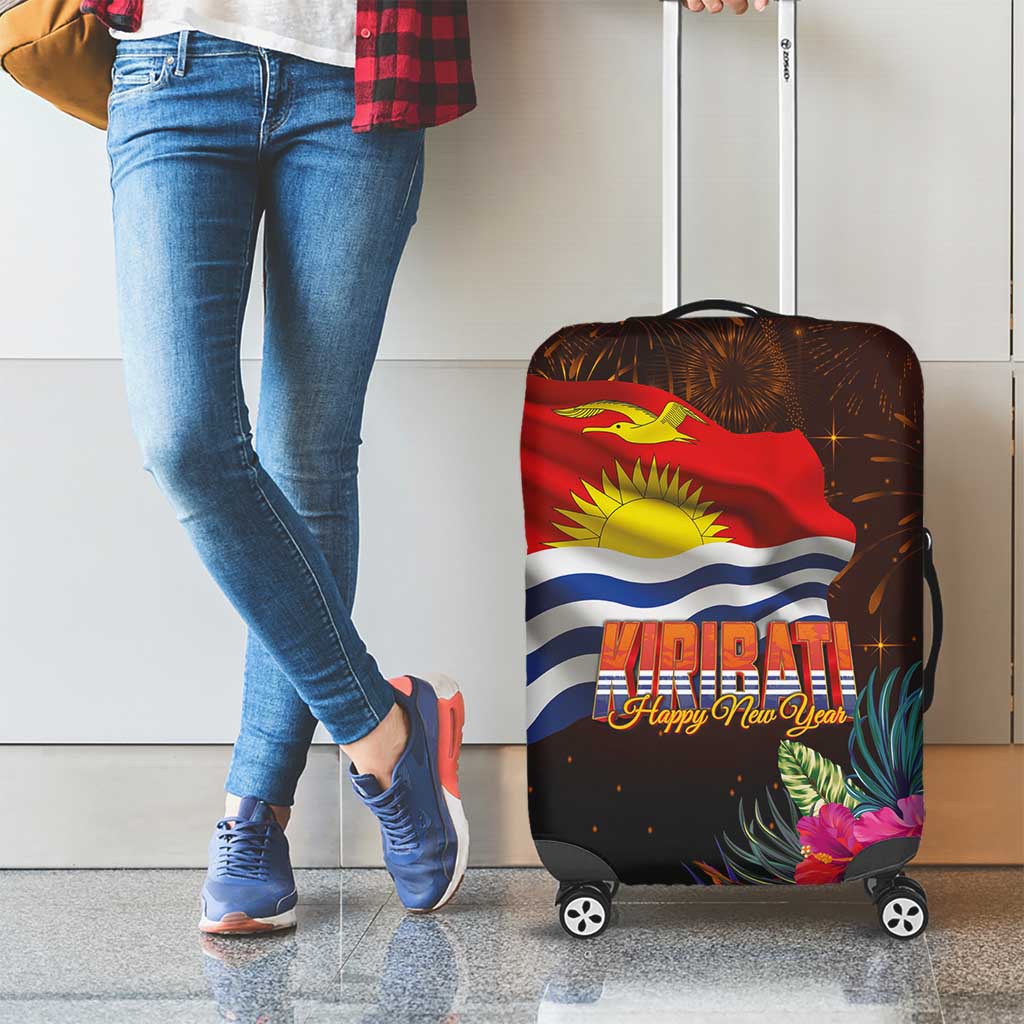 Kiribati Flag and Fireworks Luggage Cover First Place Welcome the New Year LT03 - Polynesian Pride