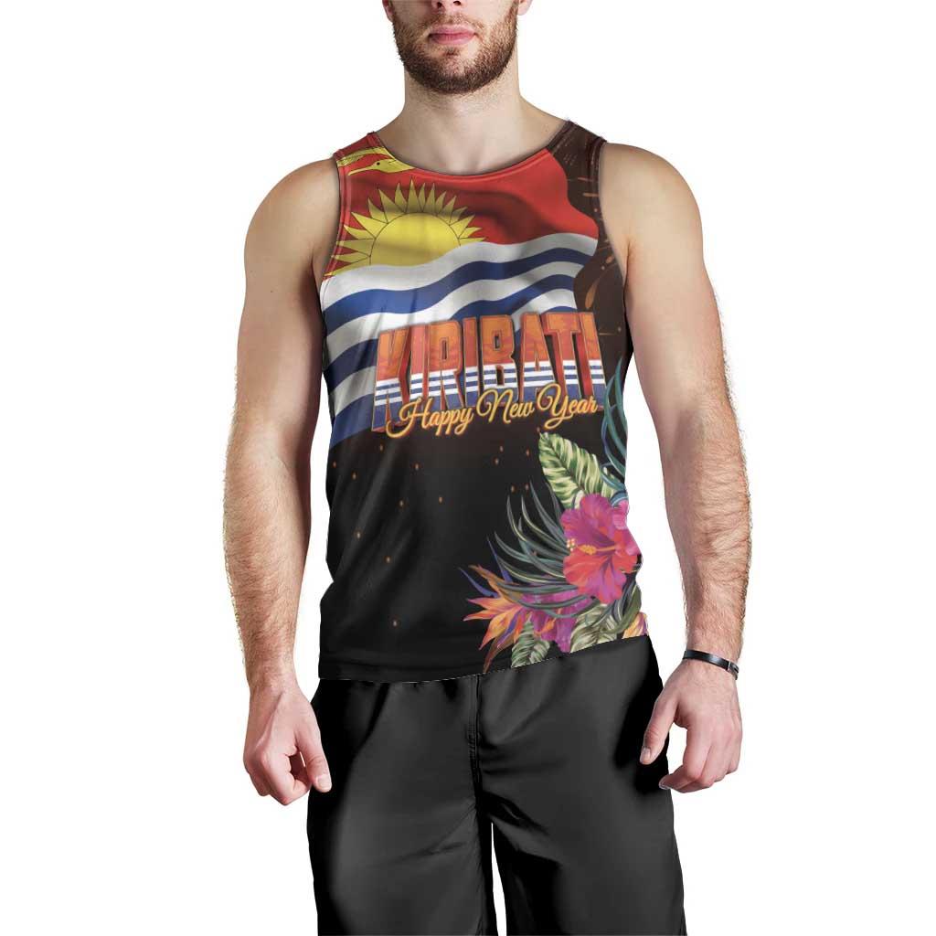 Kiribati Flag and Fireworks Men Tank Top First Place Welcome the New Year LT03 - Polynesian Pride