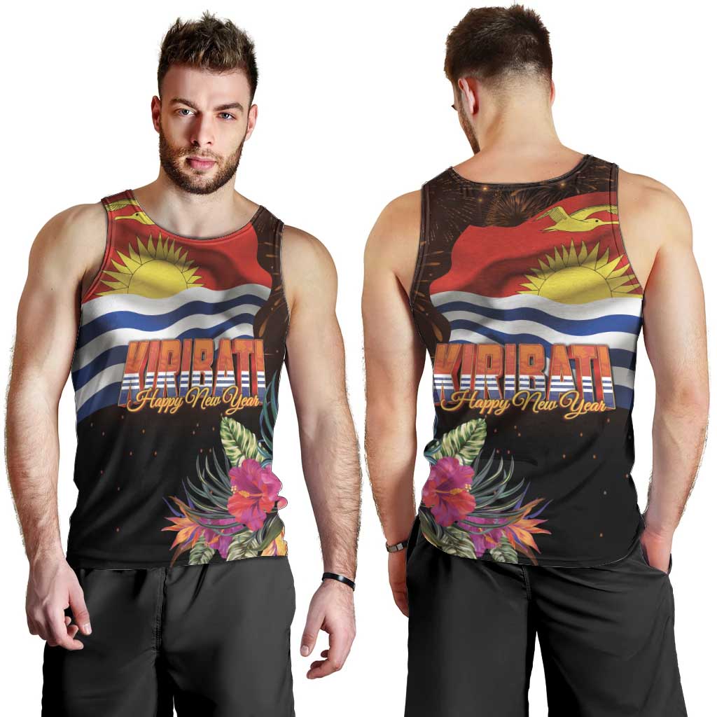 Kiribati Flag and Fireworks Men Tank Top First Place Welcome the New Year LT03 - Polynesian Pride