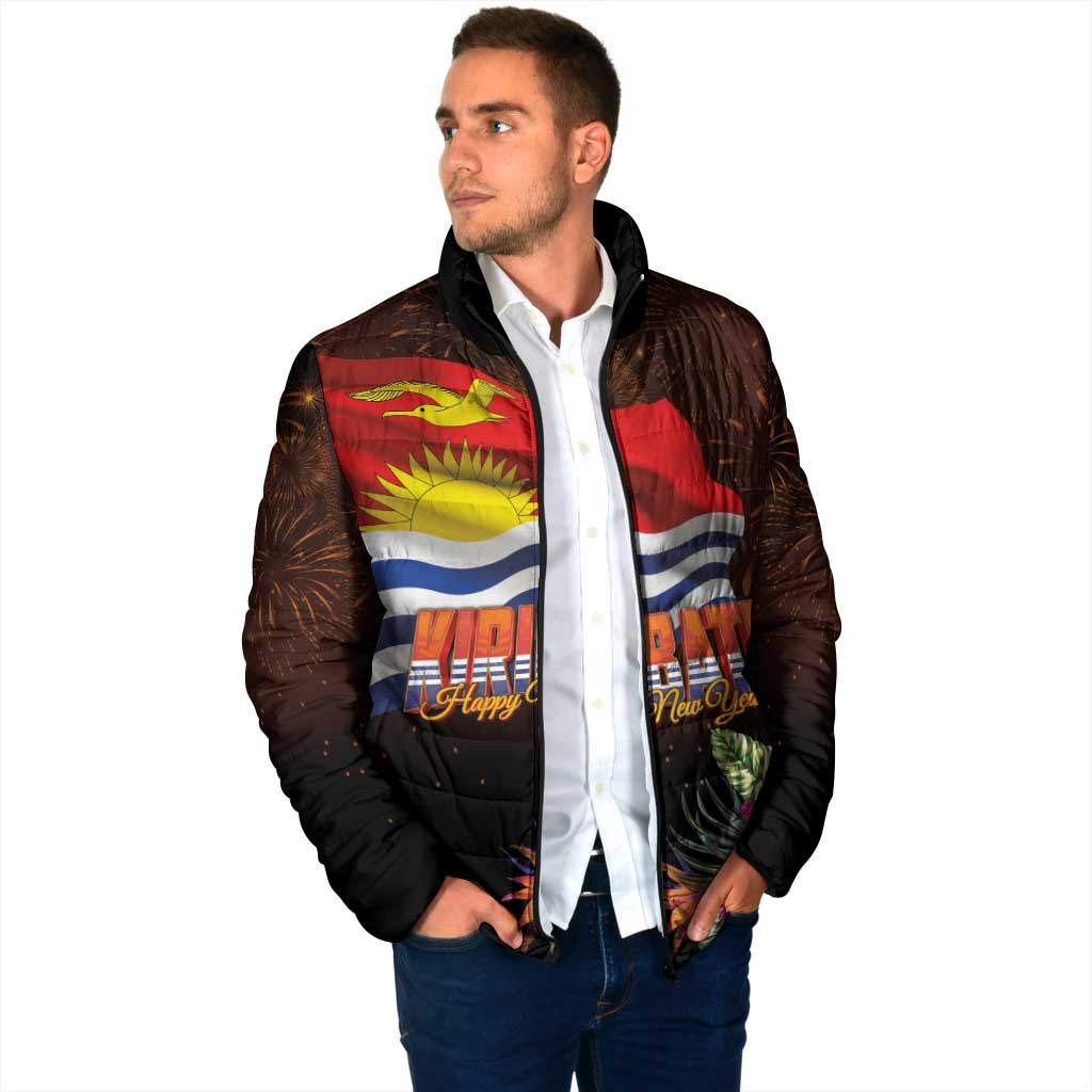 Kiribati Flag and Fireworks Padded Jacket First Place Welcome the New Year LT03 - Polynesian Pride