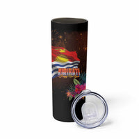 Kiribati Flag and Fireworks Skinny Tumbler First Place Welcome the New Year LT03 - Polynesian Pride