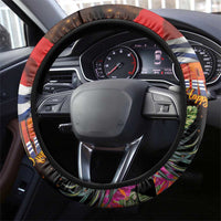 Kiribati Flag and Fireworks Steering Wheel Cover First Place Welcome the New Year LT03 - Polynesian Pride