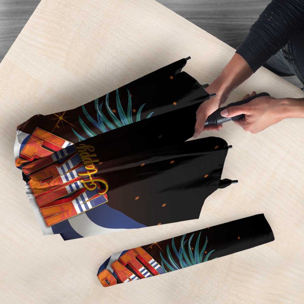 Kiribati Flag and Fireworks Umbrella First Place Welcome the New Year LT03 - Polynesian Pride