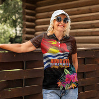 Kiribati Flag and Fireworks Women Polo Shirt First Place Welcome the New Year - Polynesian Pride
