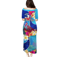 Personalised Haiti 220th Anniversary Independence Day Family Matching Puletasi Dress and Hawaiian Shirt Ayiti Flower with Polynesian Pattern LT03 - Polynesian Pride