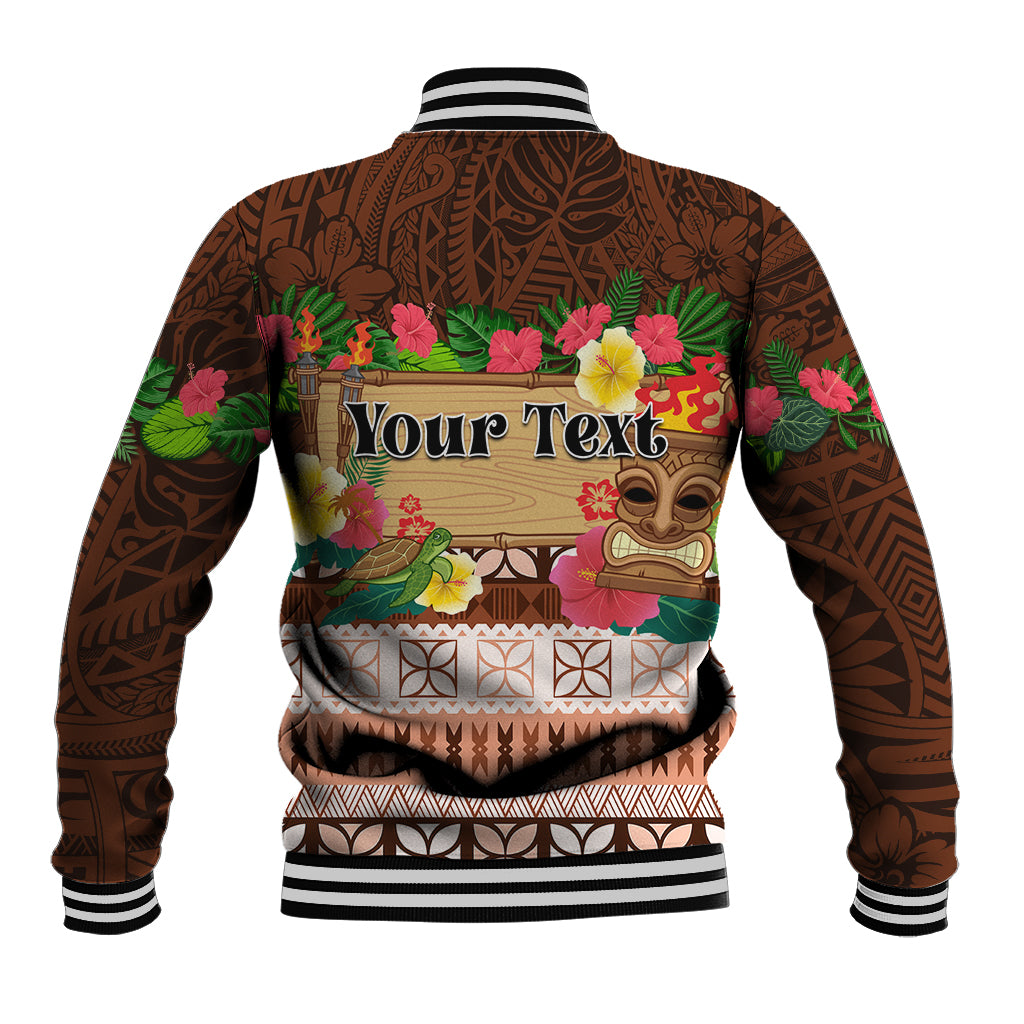 Pasifika Festival Auckland Baseball Jacket Polynesian Tribal with Pacific Pattern Brown Color LT03 - Polynesian Pride