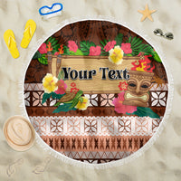 Pasifika Festival Auckland Beach Blanket Polynesian Tribal with Pacific Pattern Brown Color