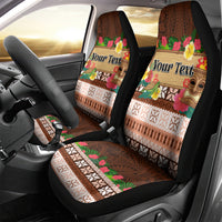Pasifika Festival Auckland Car Seat Cover Polynesian Tribal with Pacific Pattern Brown Color