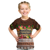 Pasifika Festival Auckland Kid T Shirt Polynesian Tribal with Pacific Pattern Brown Color LT03 Brown - Polynesian Pride