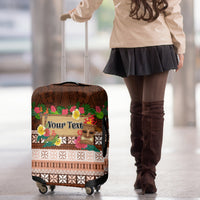 Pasifika Festival Auckland Luggage Cover Polynesian Tribal with Pacific Pattern Brown Color