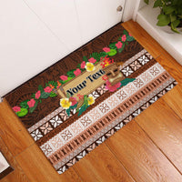 Pasifika Festival Auckland Rubber Doormat Polynesian Tribal with Pacific Pattern Brown Color