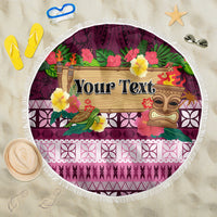 Pasifika Festival Auckland Beach Blanket Polynesian Tribal with Pacific Pattern Pink Color