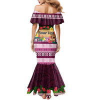 Pasifika Festival Auckland Family Matching Mermaid Dress and Hawaiian Shirt Polynesian Tribal with Pacific Pattern Pink Color LT03 - Polynesian Pride