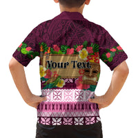 Pasifika Festival Auckland Family Matching Puletasi and Hawaiian Shirt Polynesian Tribal with Pacific Pattern Pink Color LT03 - Polynesian Pride