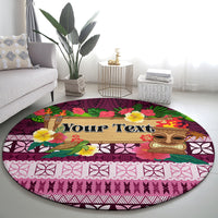 Pasifika Festival Auckland Round Carpet Polynesian Tribal with Pacific Pattern Pink Color LT03 - Polynesian Pride