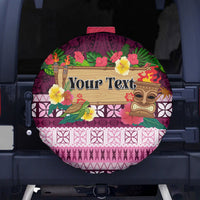 Pasifika Festival Auckland Spare Tire Cover Polynesian Tribal with Pacific Pattern Pink Color