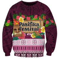 Pasifika Festival Auckland Sweatshirt Polynesian Tribal with Pacific Pattern Pink Color LT03 Unisex Pink - Polynesian Pride