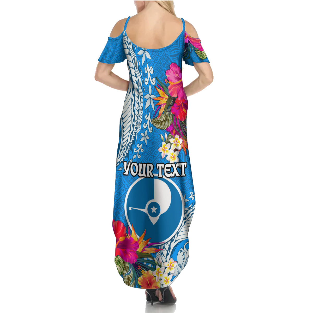 Yap Day Family Matching Summer Maxi Dress and Hawaiian Shirt Tapa Pattern with Hisbiscus LT03 - Polynesian Pride