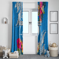 Yap Day Window Curtain Tapa Pattern with Hisbiscus