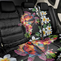 Hawaiian Lei Day Back Car Seat Cover Plumeria and Turtle with Polynesian Tribal Pattern LT03 - Polynesian Pride