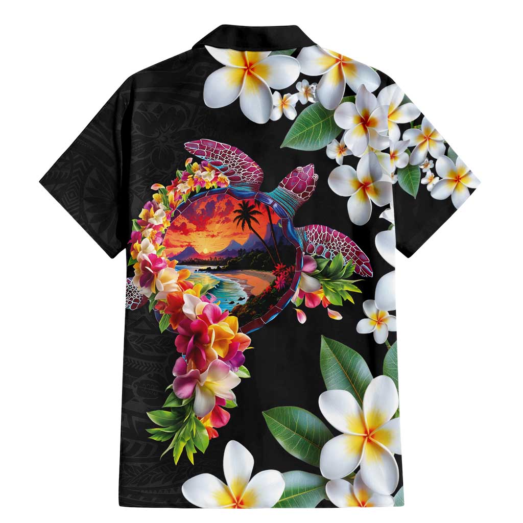 Hawaiian Lei Day Family Matching Mermaid Dress and Hawaiian Shirt Plumeria and Turtle with Polynesian Tribal Pattern LT03 - Polynesian Pride