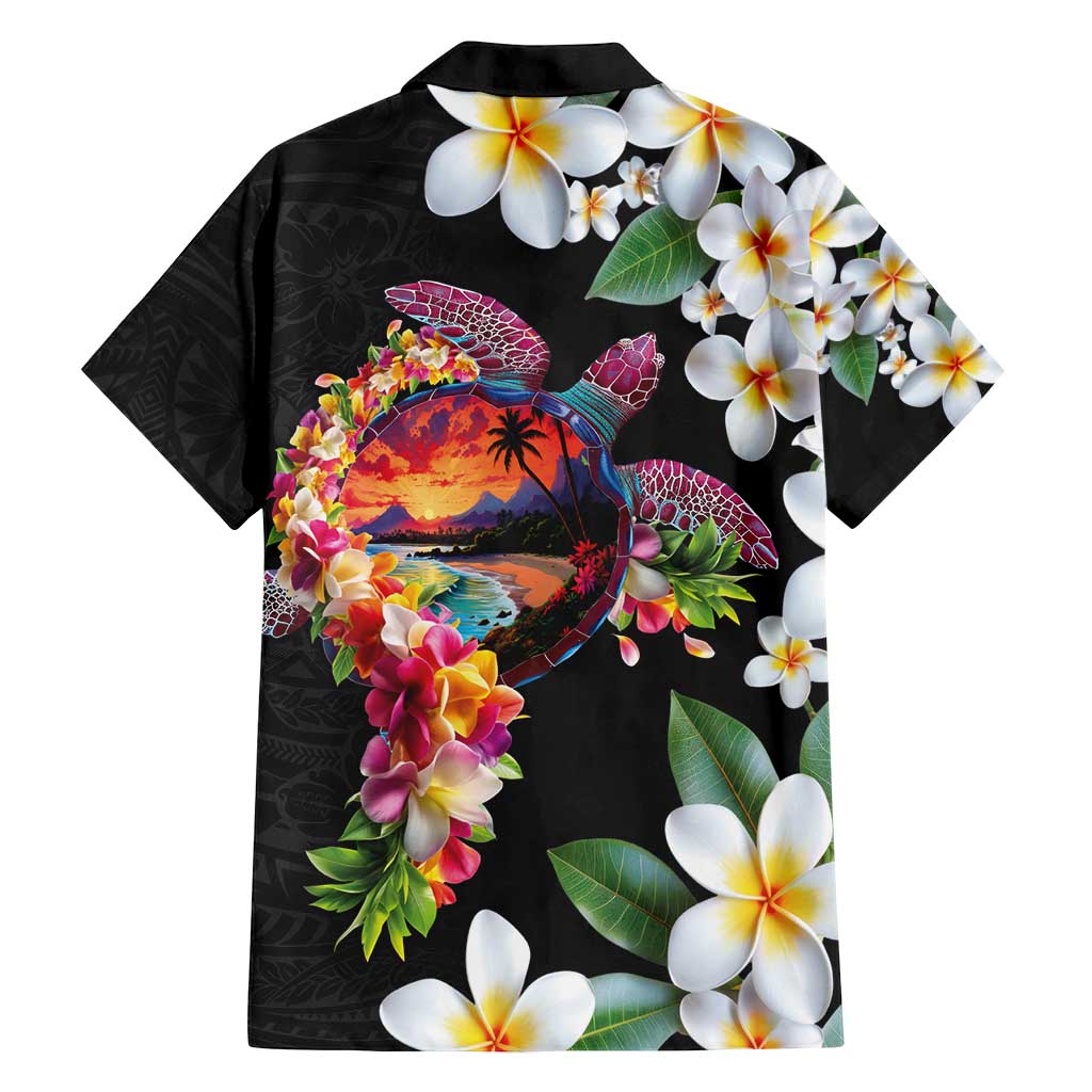 Hawaiian Lei Day Family Matching Summer Maxi Dress and Hawaiian Shirt Plumeria and Turtle with Polynesian Tribal Pattern LT03 - Polynesian Pride