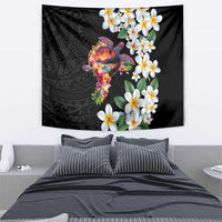Hawaiian Lei Day Tapestry Plumeria and Turtle with Polynesian Tribal Pattern LT03 - Polynesian Pride