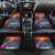 Hawaiian Lei Day Car Mats Dolphins with Colorful Corals and Romantic Sunset