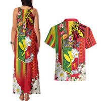 Personalised Hawaii and Philippines Together Couples Matching Tank Maxi Dress and Hawaiian Shirt The Emblems with Cultural Symbols Green-Yellow-Red Tricolor LT03 - Polynesian Pride