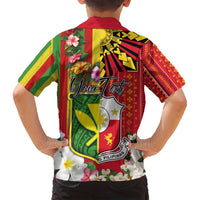 Personalised Hawaii and Philippines Together Family Matching Puletasi and Hawaiian Shirt The Emblems with Cultural Symbols Green-Yellow-Red Tricolor LT03 - Polynesian Pride