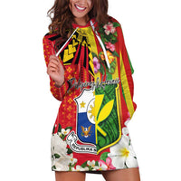 Personalised Hawaii and Philippines Together Hoodie Dress The Emblems with Cultural Symbols Green-Yellow-Red Tricolor LT03 Art - Polynesian Pride