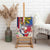 Personalised Hawaii and Philippines Together Canvas Wall Art The Emblems with Cultural Symbols Blue-White-Red Tricolor