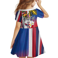 Personalised Hawaii and Philippines Together Family Matching Mermaid Dress and Hawaiian Shirt The Emblems with Cultural Symbols Blue-White-Red Tricolor LT03 - Polynesian Pride