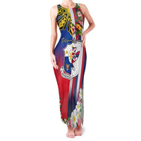 Personalised Hawaii and Philippines Together Family Matching Tank Maxi Dress and Hawaiian Shirt The Emblems with Cultural Symbols Blue-White-Red Tricolor LT03 Mom's Dress Art - Polynesian Pride