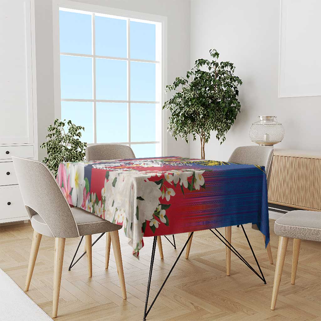 Personalised Hawaii and Philippines Together Tablecloth The Emblems with Cultural Symbols Blue-White-Red Tricolor LT03 - Polynesian Pride