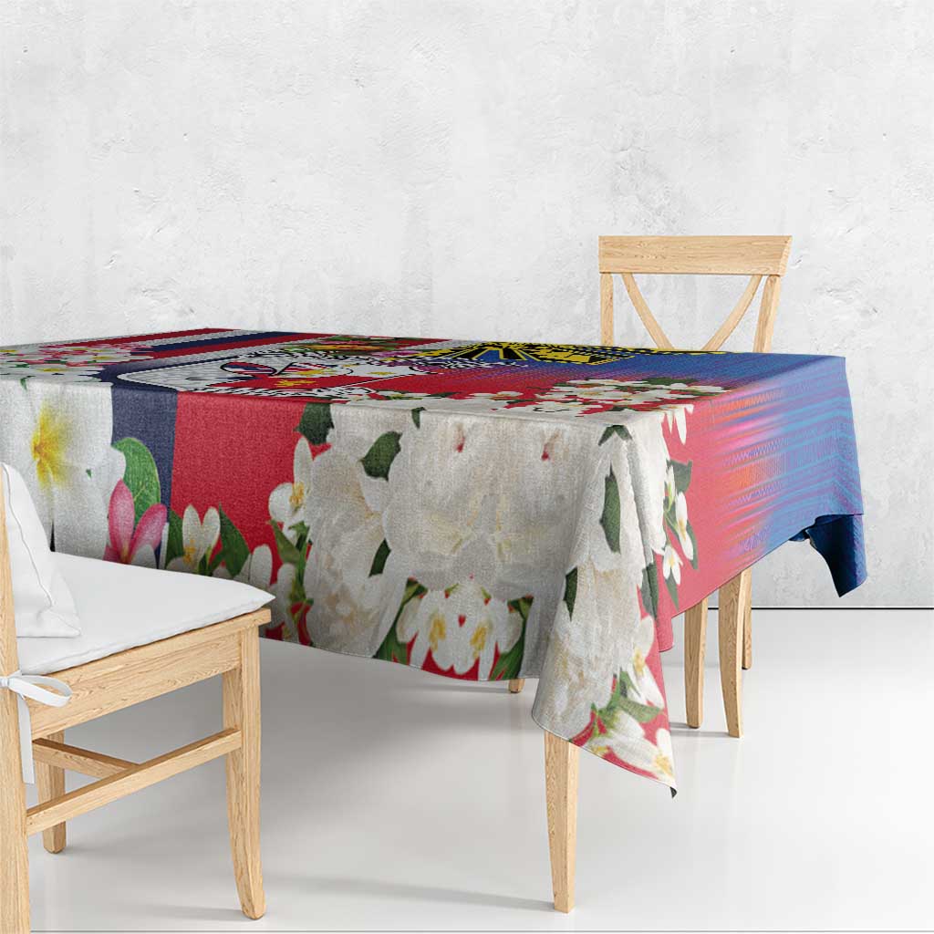 Personalised Hawaii and Philippines Together Tablecloth The Emblems with Cultural Symbols Blue-White-Red Tricolor LT03 - Polynesian Pride
