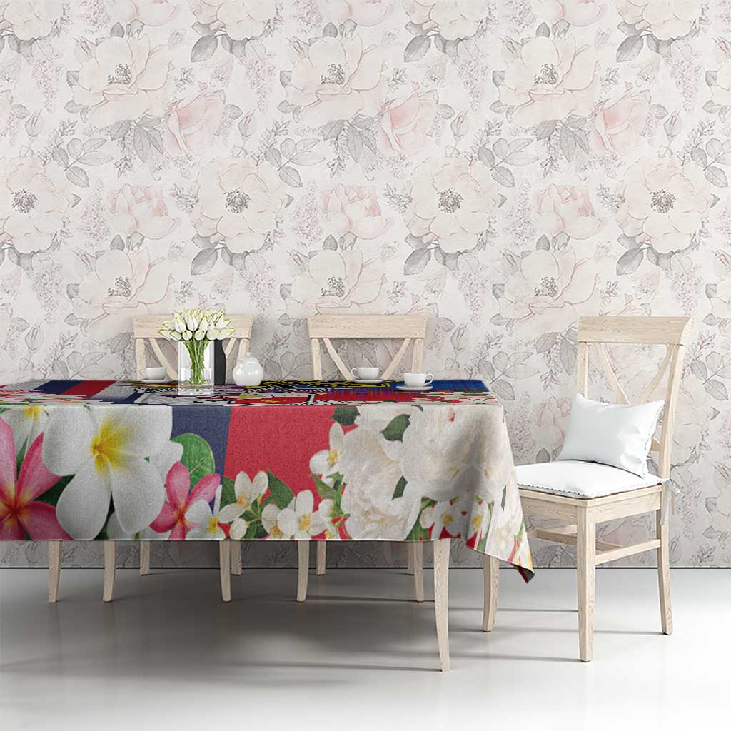 Personalised Hawaii and Philippines Together Tablecloth The Emblems with Cultural Symbols Blue-White-Red Tricolor LT03 - Polynesian Pride
