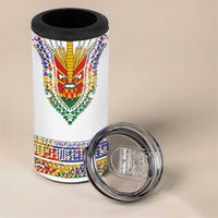Haiti Flag Traditional Dashiki 4 in 1 Can Cooler Tumbler White Color LT03 - Polynesian Pride