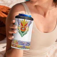 Haiti Flag Traditional Dashiki 4 in 1 Can Cooler Tumbler White Color LT03 - Polynesian Pride