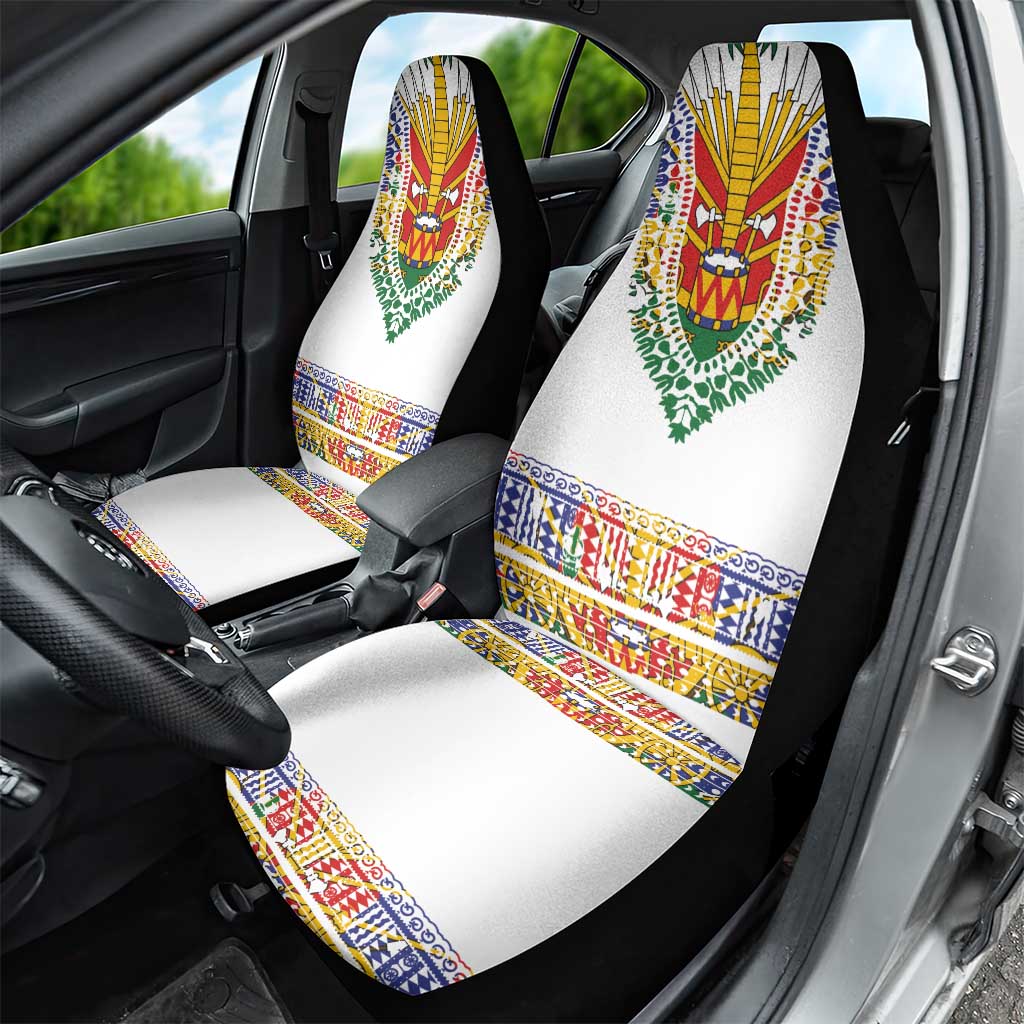 Haiti Flag Traditional Dashiki Car Seat Cover White Color LT03 - Polynesian Pride