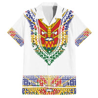Haiti Flag Traditional Dashiki Family Matching Off The Shoulder Long Sleeve Dress and Hawaiian Shirt White Color LT03 Dad's Shirt - Short Sleeve White - Polynesian Pride