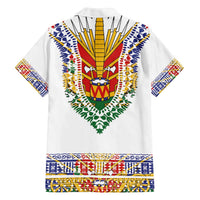 Haiti Flag Traditional Dashiki Family Matching Off The Shoulder Long Sleeve Dress and Hawaiian Shirt White Color LT03 - Polynesian Pride