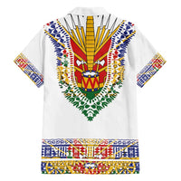 Haiti Flag Traditional Dashiki Family Matching Off Shoulder Short Dress and Hawaiian Shirt White Color LT03 - Polynesian Pride
