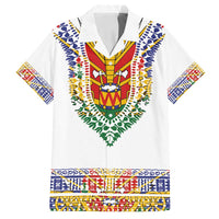 Haiti Flag Traditional Dashiki Family Matching Summer Maxi Dress and Hawaiian Shirt White Color LT03 Dad's Shirt - Short Sleeve White - Polynesian Pride