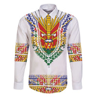 Haiti Flag Traditional Dashiki Family Matching Tank Maxi Dress and Hawaiian Shirt White Color LT03 Dad's Shirt - Long Sleeve White - Polynesian Pride