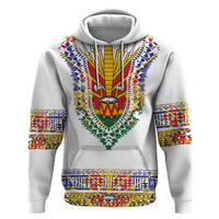 Haiti Flag Traditional Dashiki Hoodie White Color LT03 Pullover Hoodie White - Polynesian Pride