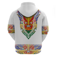 Haiti Flag Traditional Dashiki Hoodie White Color LT03 - Polynesian Pride