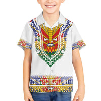 Haiti Flag Traditional Dashiki Kid Hawaiian Shirt White Color LT03 Kid White - Polynesian Pride