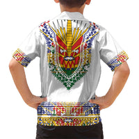 Haiti Flag Traditional Dashiki Kid Hawaiian Shirt White Color LT03 - Polynesian Pride